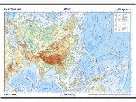 Asie - reliéf a povrch 1:13 000 000