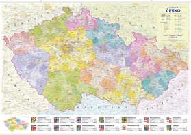 Česko - administrativní mapa nástěnná 1:500 000