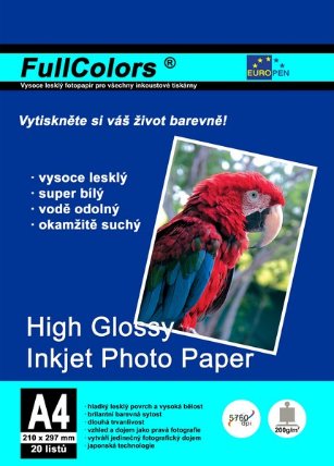 Fotopapír Europen A4 200 g 20 ks vysoce lesklý