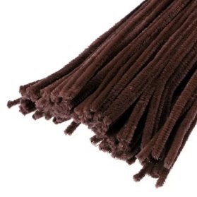 Drát plyšový hnědý 30cm 20ks