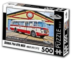 Retro auta Puzzle BUS 2 ŠKODA 706 RTO MTZ (1968) / 500 dílků