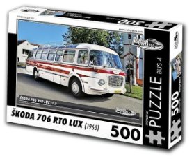Retro auta Puzzle BUS 4 ŠKODA 706 RTO LUX (1968) / 500 dílků