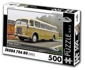 Retro auta Puzzle BUS 5 ŠKODA 706 RO (1968) / 500 dílků
