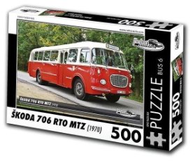 Retro auta Puzzle BUS 6 ŠKODA 706 RTO MTZ (1968) / 500 dílků
