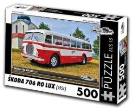 Retro auta Puzzle BUS 15 ŠKODA 706 RO (1968) / 500 dílků