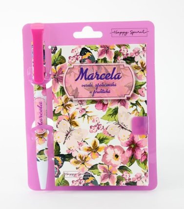 Magnetický bloček s propiskou MARCELA