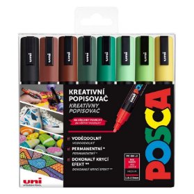 Sada popisovačů PC-5M, EARTH, 1,8 - 2,5 mm, mix zemitých tónů (8 ks)