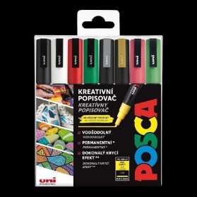 Sada popisovačů PC-3M, CHRISTMAS, 0,9 - 1,3 mm, mix vánočních barev (8 ks)