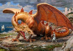 3D pohlednice Knight & The Dragon