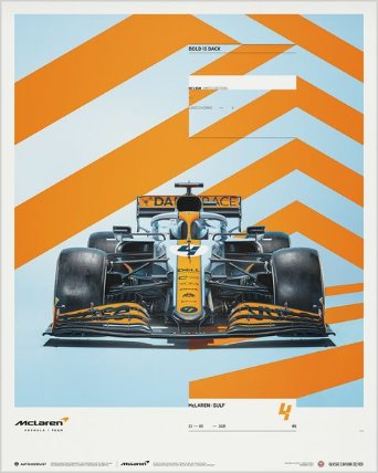 Plakát MCLaren X Gulf- Lando Norris - 2021