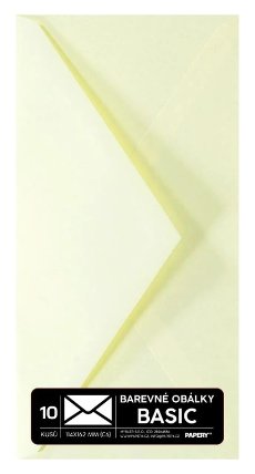 Obálky PREMIUM 5 KS (DL) 110x220 mm pastelová krémová
