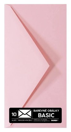 Obálky PREMIUM 5 KS (DL) 110x220 mm pastelová sv. růžová
