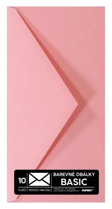 Obálky PREMIUM 5 KS (DL) 110x220 mm pastelová tm. růžová
