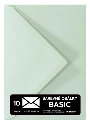 Obálky BASIC 10 KS (C6) 114x162 mm pastelová zelená