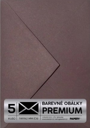 Obálka PREMIUM 5 KS (C6) 114x162 mm Vínová Vintage