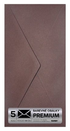 Obálka PREMIUM 5 KS (DL) 110x220 mm Vínová Vintage