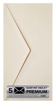 Obálka PREMIUM 5 KS (DL) 110x220 mm Béžová Vintage