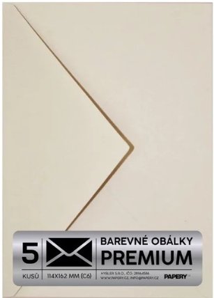 Obálka PREMIUM 5 KS (C6) 114x162 mm Béžová Vintage