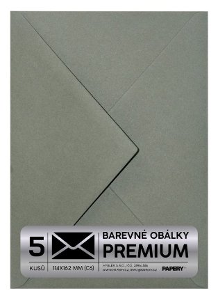Obálka PREMIUM 5 KS (C6) 114x162 mm Zelená lesní Vintage
