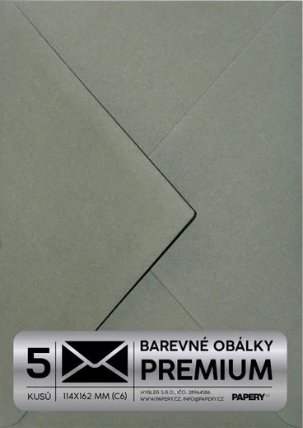 Obálka PREMIUM 5 KS (C6) 114x162 mm Zelená lesní Vintage