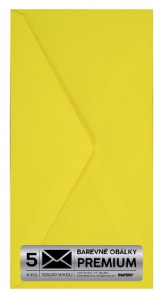 Obálka PREMIUM 5 KS (DL) 110x220 mm Citronová