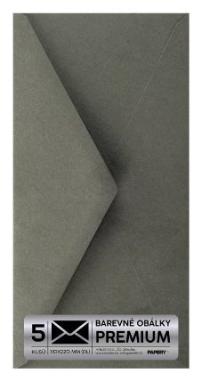 Obálka PREMIUM 5 KS (DL) 110x220 mm Antracitová Vintage