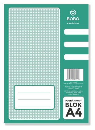 Poznámkový blok A4, čtvereček, 50 listů