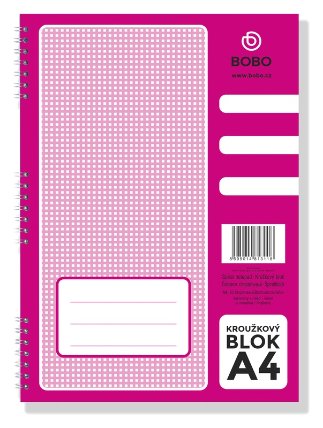 Blok s boční vazbou A4, linka, 50 listů