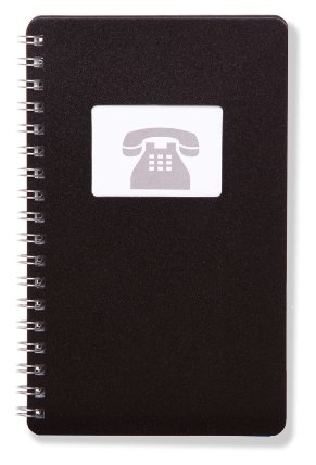 Kroužkový telefonní zápisník 100 x 160 mm, černý