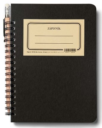 Kroužkový zápisník s tužkou RETRO B6, čtvereček, 70 listů