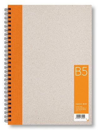 Kroužkový zápisník B5, čistý, oranžový, 50 listů