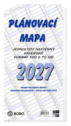 Plánovací roční mapa 2027, B1, skládaná