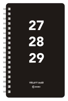 Diář 2027 tříletý 14denní, černý