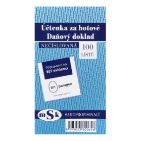 Účtenka za hotové - samopropisovací