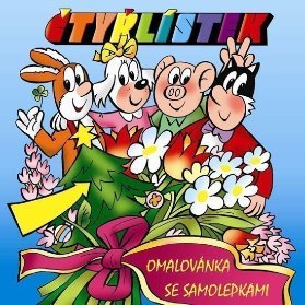 Čtyřlístek - omalovánky čtverec se samolepkami