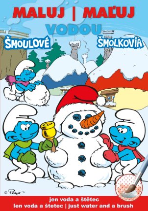 Šmoulové 2 zimní - Maluj vodou A5