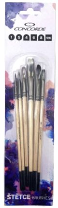 Sada štětců CONCORDE Natural nylon - 6 ks