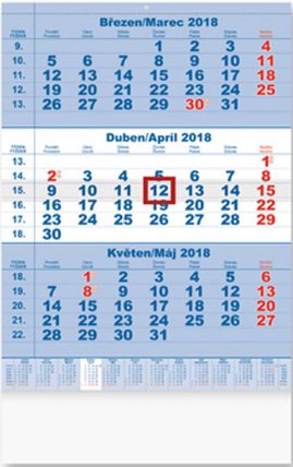 Tříměsíční 2018 - nástěnný kalendář