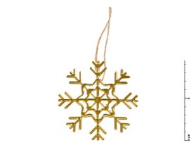 Vločka kov zlatá 6,5 cm - závěs