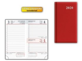Diář 2020 D802 PVC Red 90x170 mm