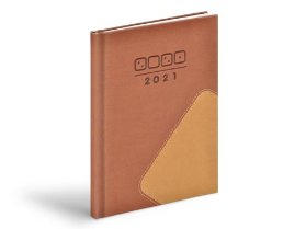 Diář 2021 týdenní: T805 PU brown / light brown