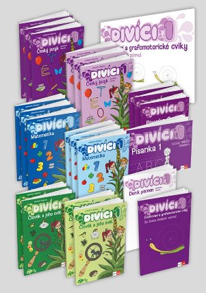 Divíci 1 - základní učitelský balíček - Český jazyk GM (vázané písmo) + Matematika + Člově