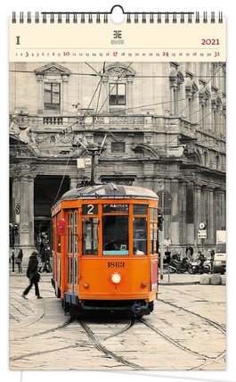 Kalendář 2021 dřevěný: Tram, 340x555