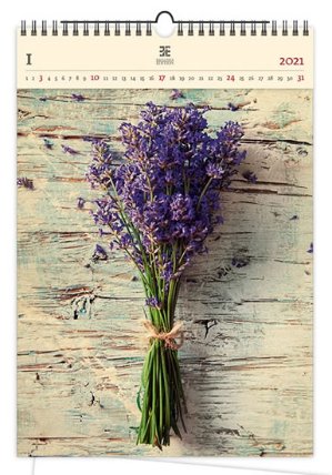 Kalendář 2021 dřevěný: Lavender, 240x370