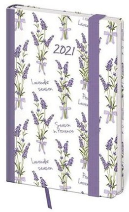 Diář 2021: Vario Lavender, kapesní týdenní, 90x140, s gumičkou