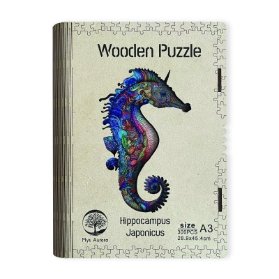 Dřěvěné puzzle - Mořský koník A3