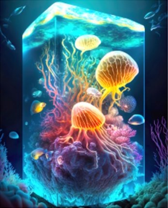 Dřěvěné puzzle - Jellyfish World A3
