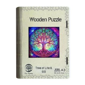Dřěvěné puzzle - Strom života II A3 svítící ve tmě