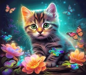 Dřěvěné puzzle - Kotě A4