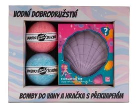 Kosmetická sada pro děti (2x šumivá bomba, hračka - sádrová mořská mušle)